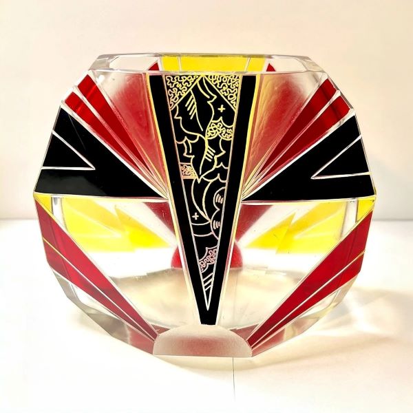 art deco vase, glass